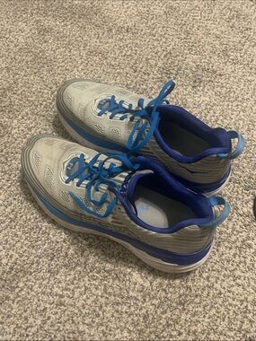 Hoka One One Gray and Blue Men's Running Shoes
